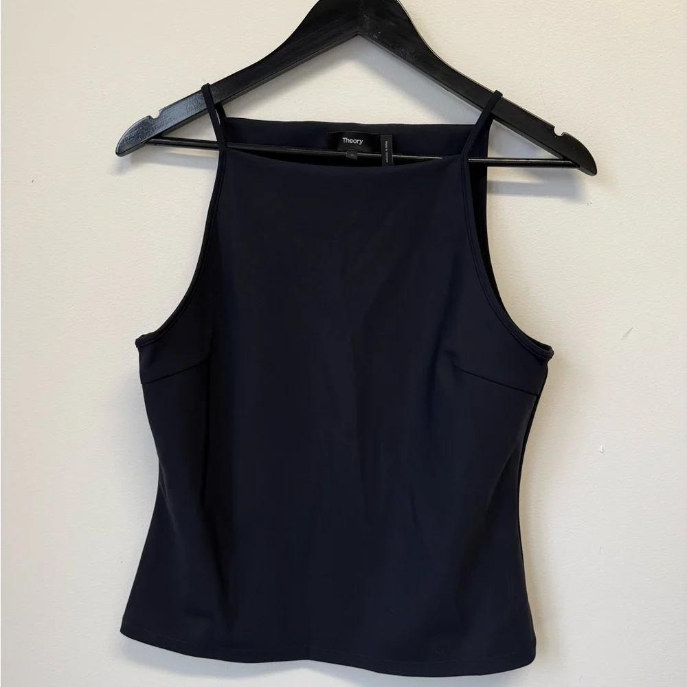 Theory Square Neck Tank Top Women's 
Navy Precision Ponte Sleeveless - Picture 7 of 8
